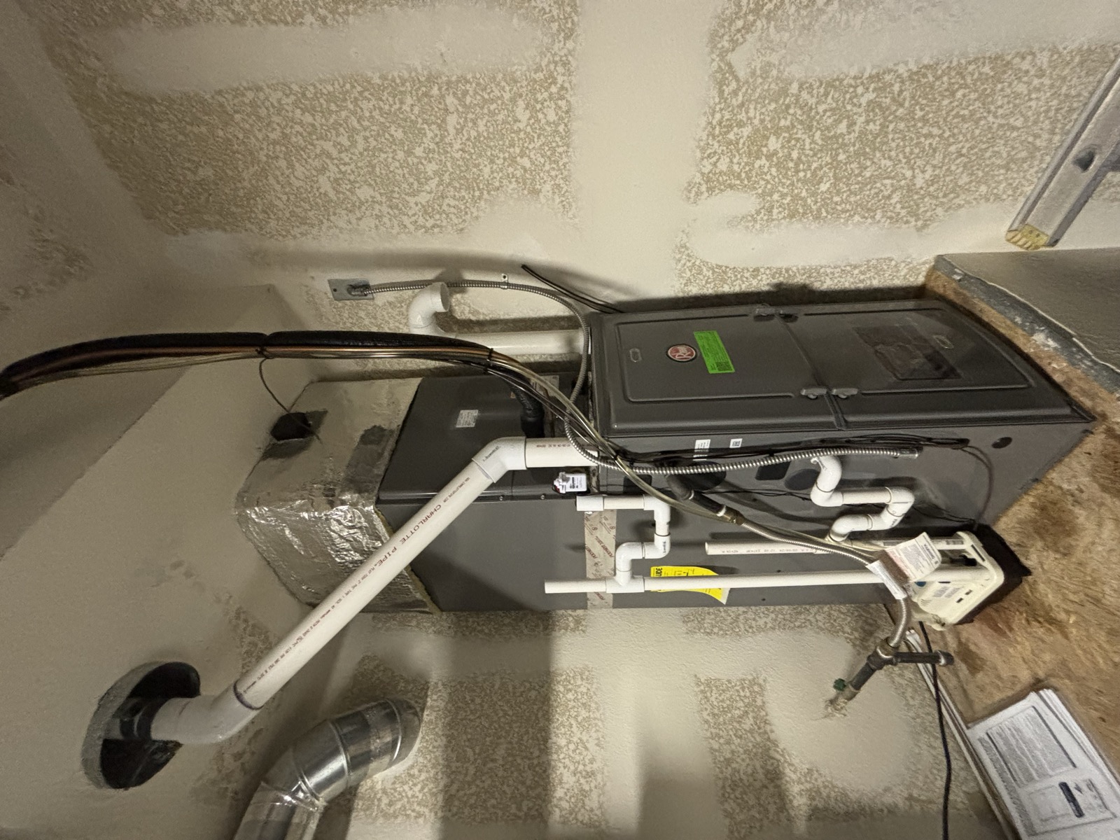 New Rheem furnace installation